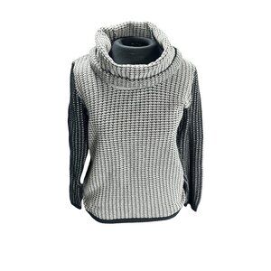 Calvin Klein Womens Black, Gray Cowl Neck Sweater Size M